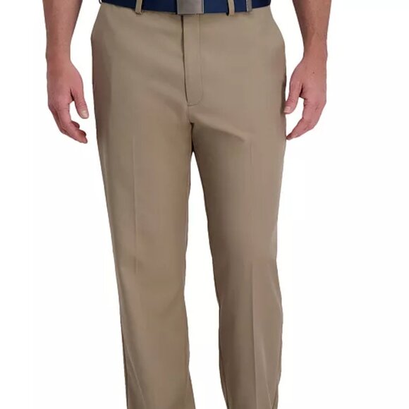 Haggar Men’s Cool Right Flex Classic-Fit Pants - 38W x 32L - Beige NWT - Picture 1 of 4